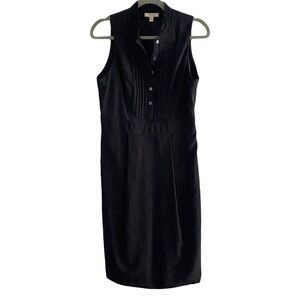 Burberry London Black Pleated Classic Wool Sleeveless Preppy Midi‎ Dress Size 10